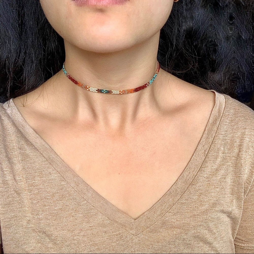 handmade beaded choker necklace